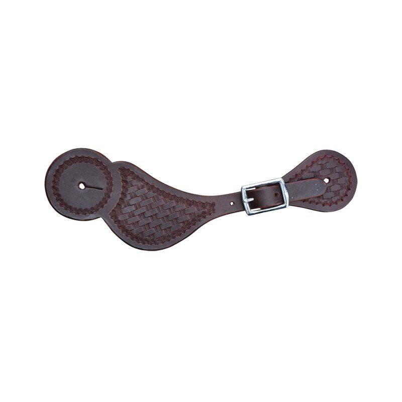 Western Spur Strap Basket Latigo (Dark oil)