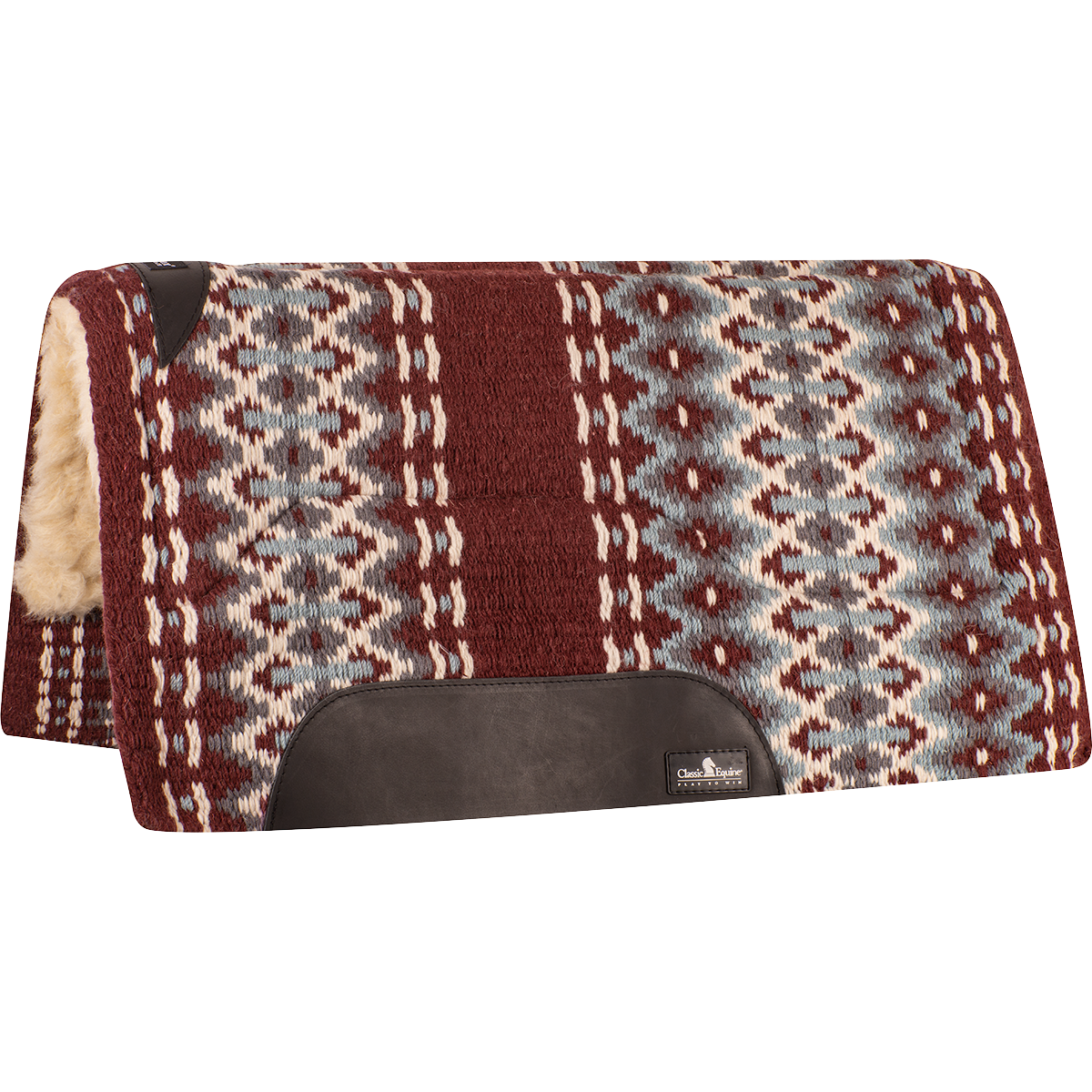 Classic Equine SensorFlex Wool Top Pad (Merino) 34x38" (2022 - Burgundy/Blue)