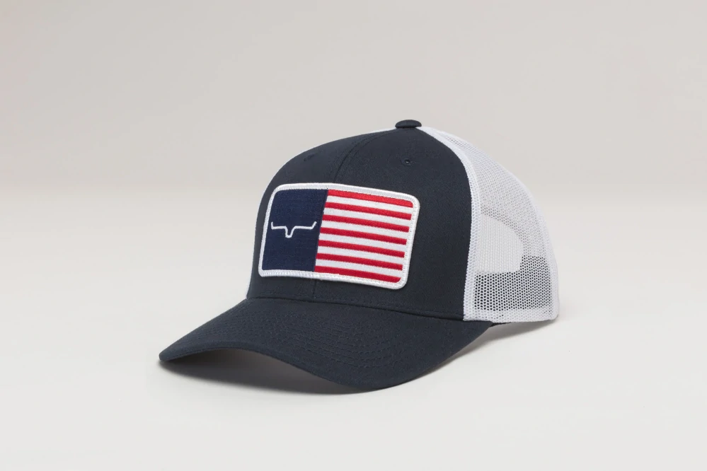 Kimes Ranch - American Trucker Hat - Navy/White