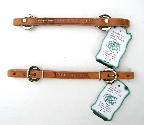 Western Straight Stitched Hearman Oak Leather Curb Strap