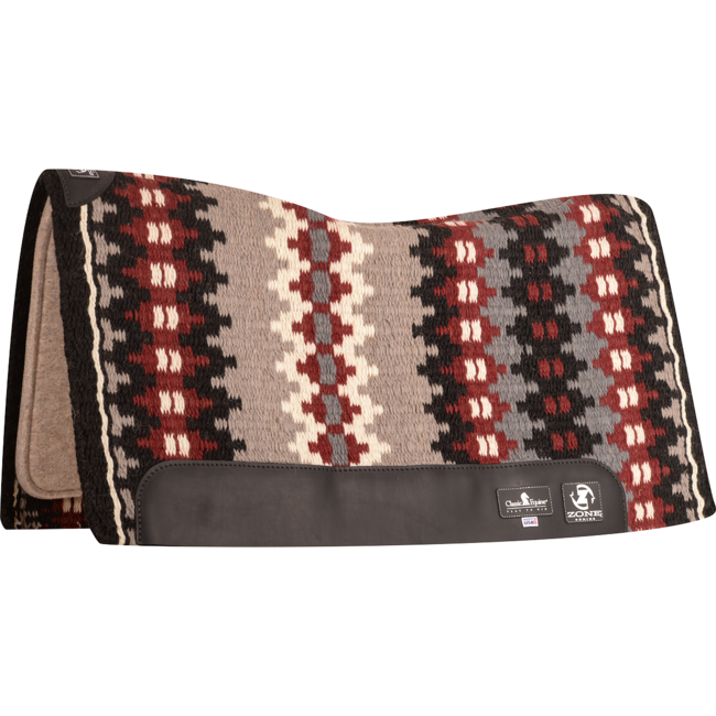 Classic Equine Zone™ Wool Top Zoombang™ Pad 34x38" - 3/4" (2021 - Black/Red)