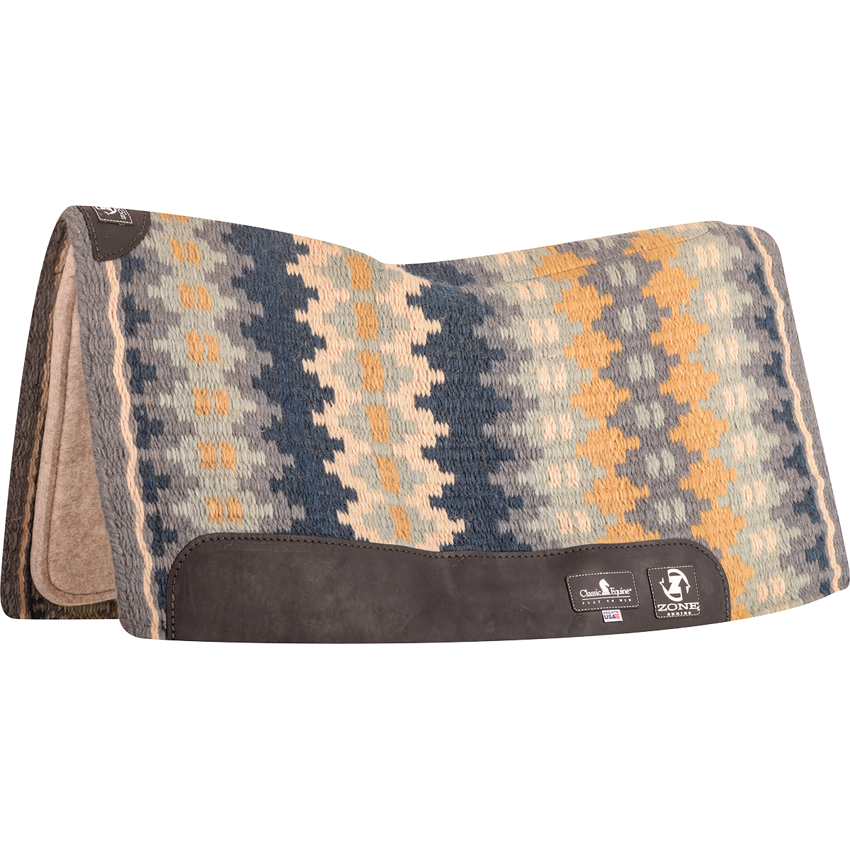Classic Equine Zone™ Wool Top Zoombang™ Pad 32x34" - 3/4" (2021 - Charcoal/Seafoam)