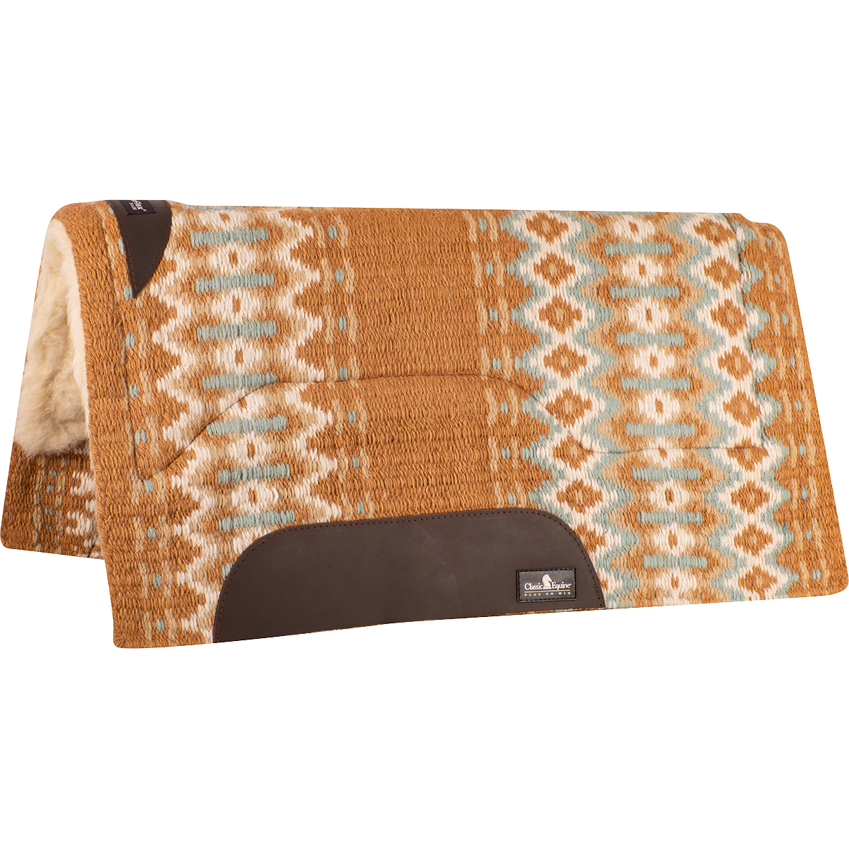 Classic Equine SensorFlex Wool Top Pad (Merino) 34x38" (2022 - Buckskin/Aqua)