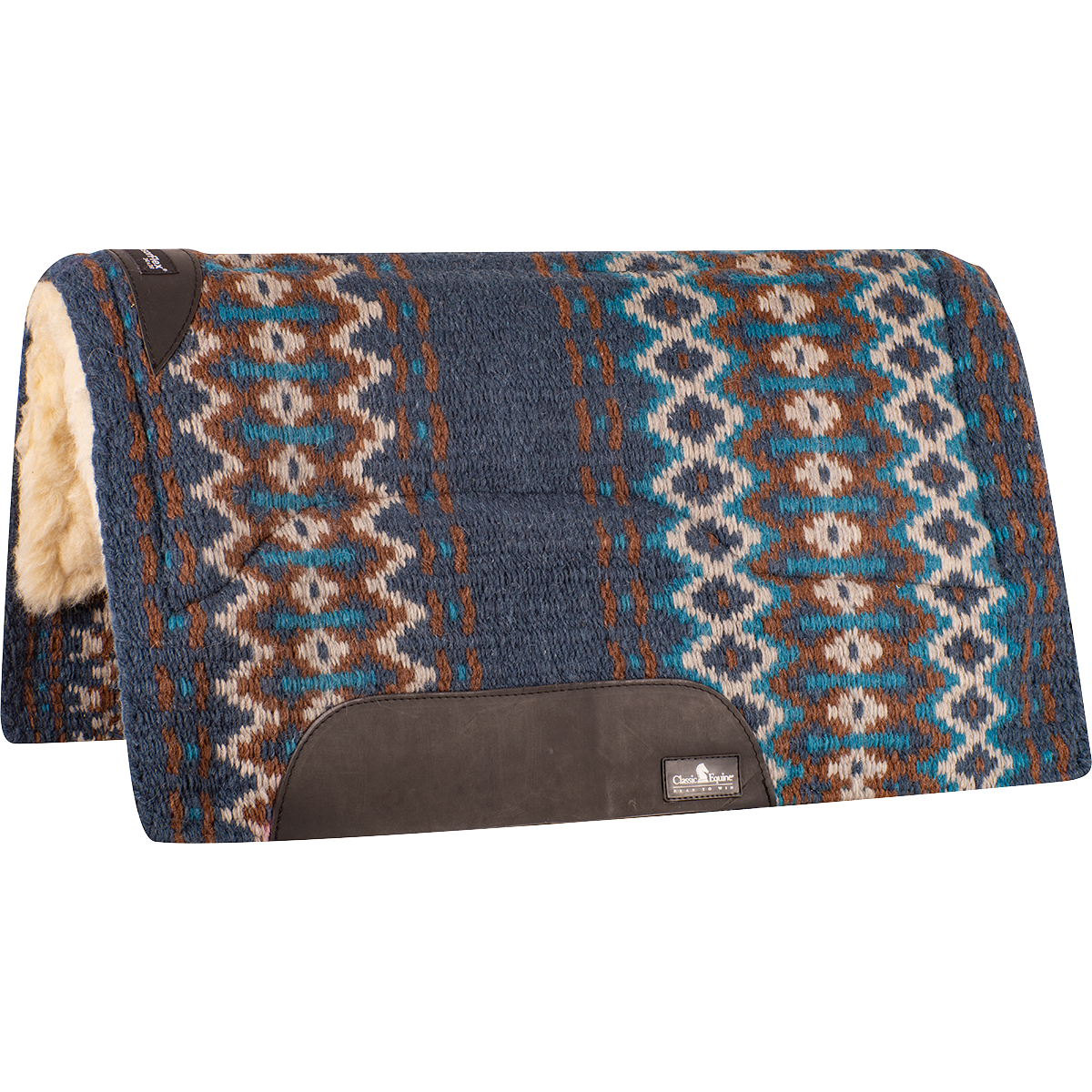Classic Equine SensorFlex Wool Top Pad (Merino) 34x38" (2022 - Navy/Chestnut)
