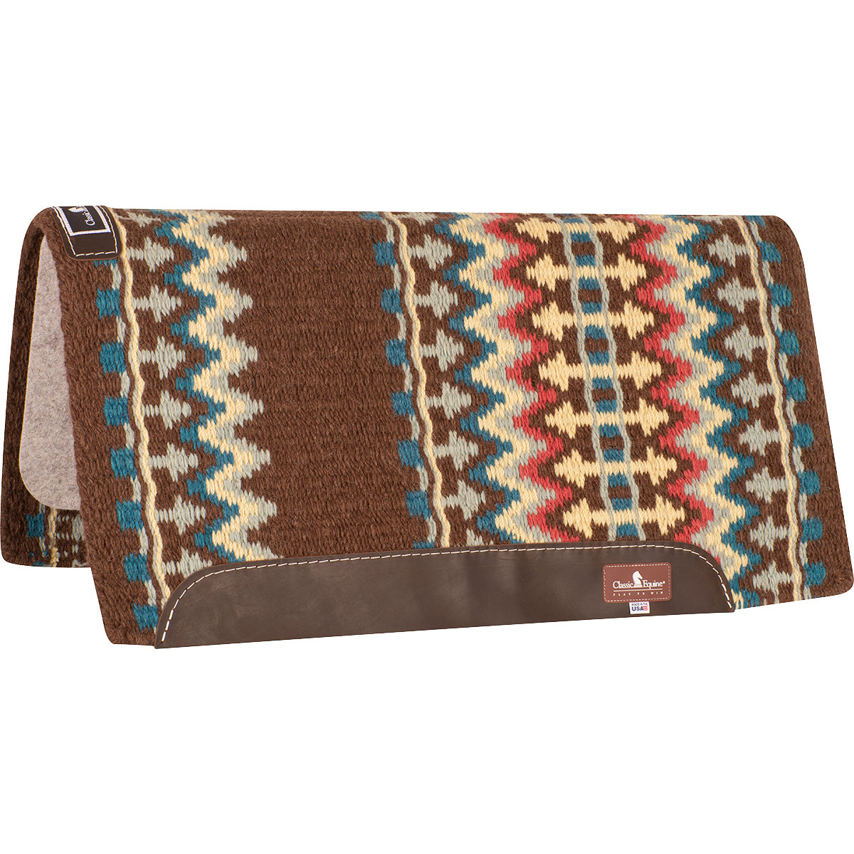 Classic Equine Classic Wool Top Pad 32x34 - 1" (2023 - Chestnut/Lemon)