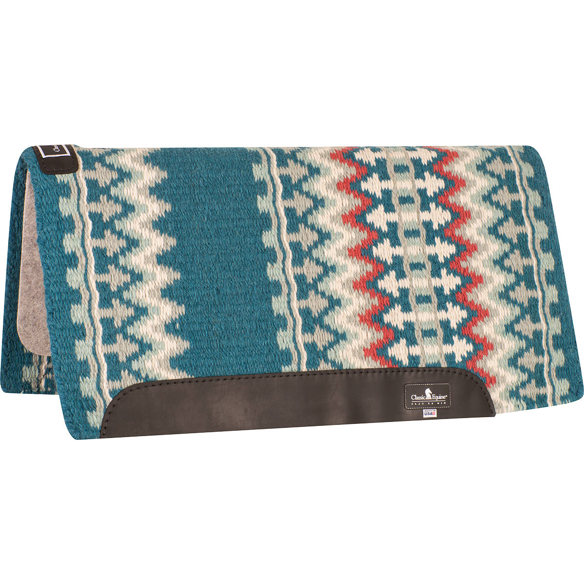 Classic Equine Classic Wool Top Pad 32x34 - 1" (2023 - Ocean Blue/Cream)