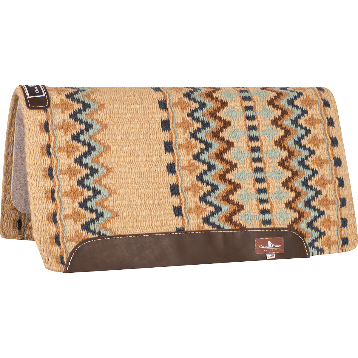 Classic Equine Classic Wool Top Pad 32x34 - 1" (2023 - Sand/Aqua)