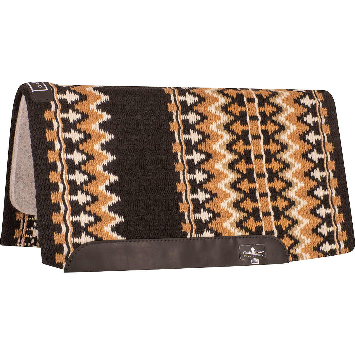 Classic Equine Classic Wool Top Pad 34x38" - 1" (2023 - Black/Buckskin)
