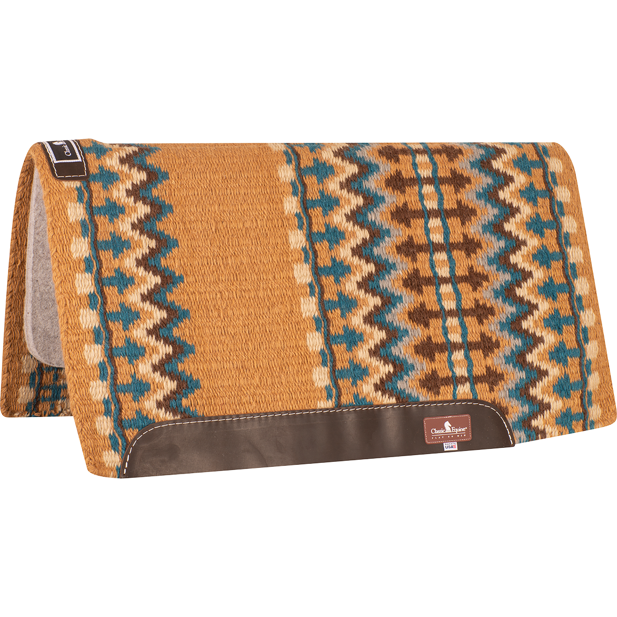 Classic Equine Classic Wool Top Pad 34x38" - 1" (2023 - Black/Buckskin)