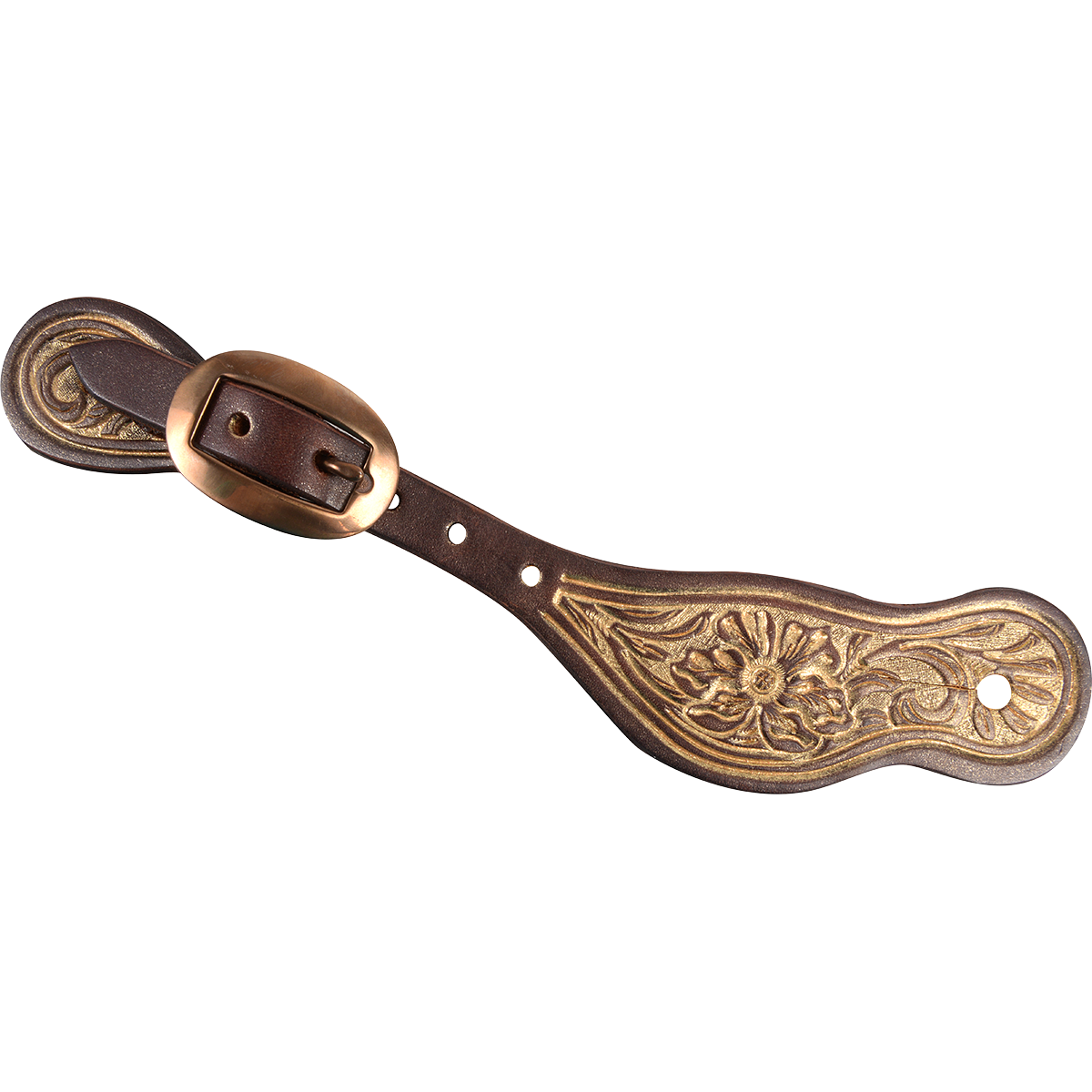 Martin Saddlery Alpine Spurstraps with Gold Paint Wash