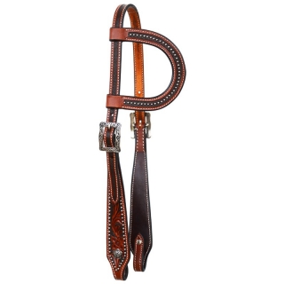 Western One Ear Headstall flower with dots