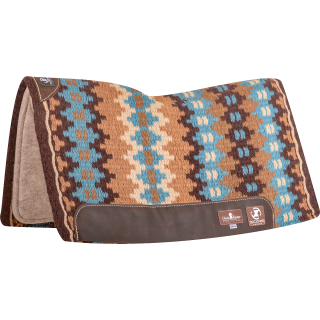 Classic Equine Zone™ Wool Top Zoombang™ Pad 32x34" - 3/4" (2021 - Coffee/Turquoise)