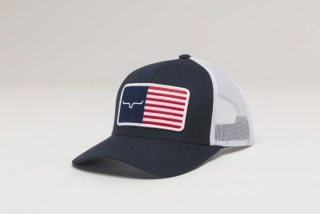 Kimes Ranch - American Trucker Hat - Navy/White