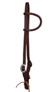 Paul Taylor Doubled + Stitched SS Buckle Slip Ear Heastall 5/8"