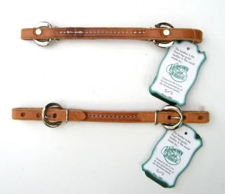 Western Straight Stitched Hearman Oak Leather Curb Strap