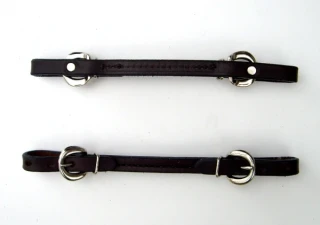 Western Straight Stitched Dark Leather Curb Strap